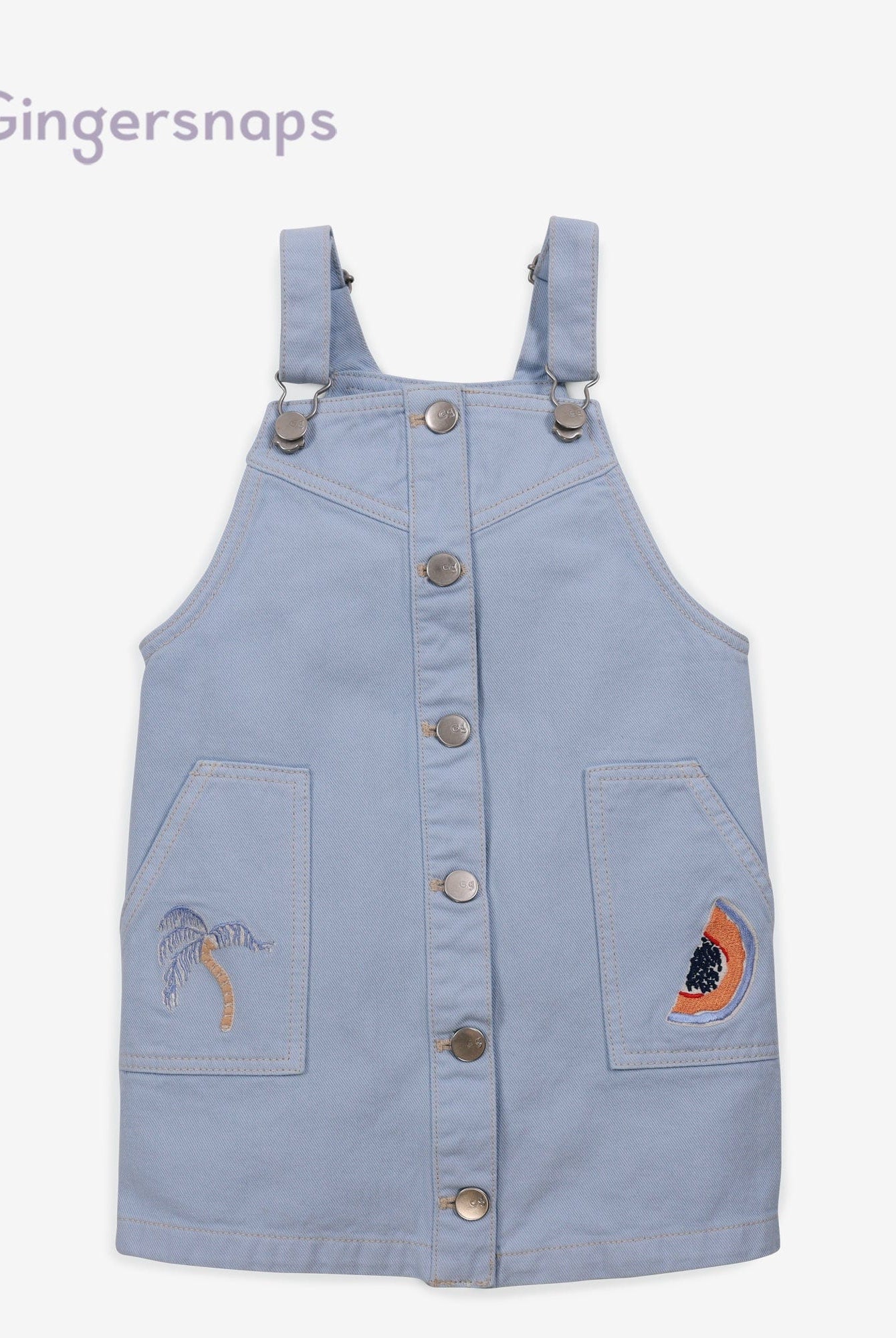 جينجرسنابس فستان جينز قصير بناتي أزرق سماوي