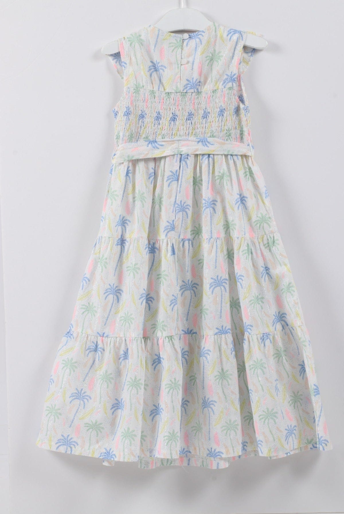 جينجرسنابس فستان بناتي مشجر برباط على الخصر كت مكشكش متعدد الألوان