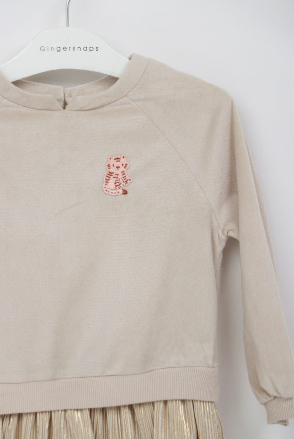 جينجرسنابس فستان شتوي مكشكش من أسفل لامع كم طويل بناتي بيج