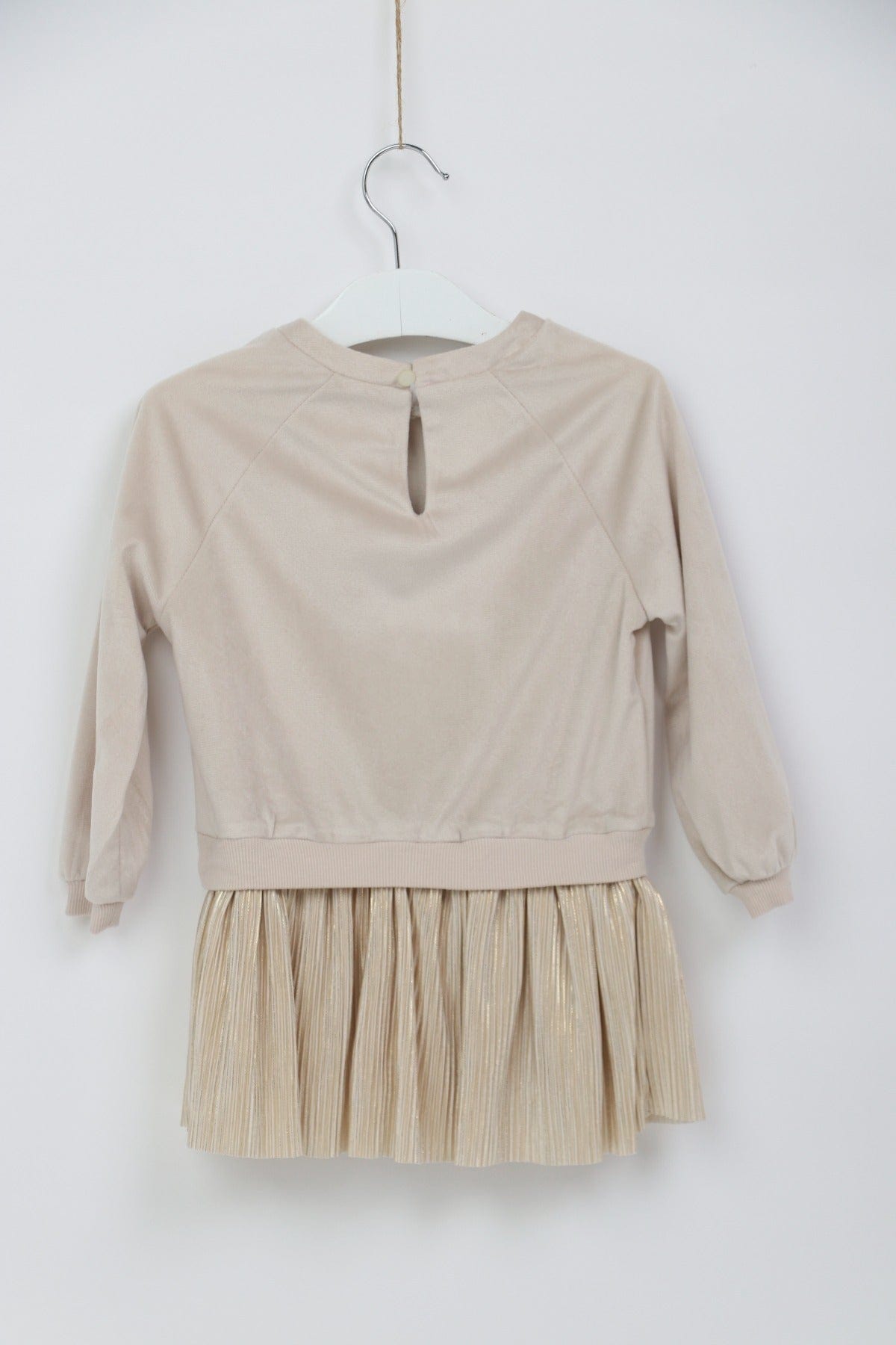 جينجرسنابس فستان شتوي مكشكش من أسفل لامع كم طويل بناتي بيج