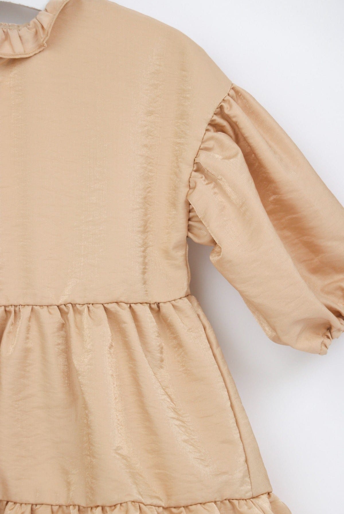 جينجرسنابس فستان سادة طبقات من تحت نص كم بف بناتي أزرق داكن