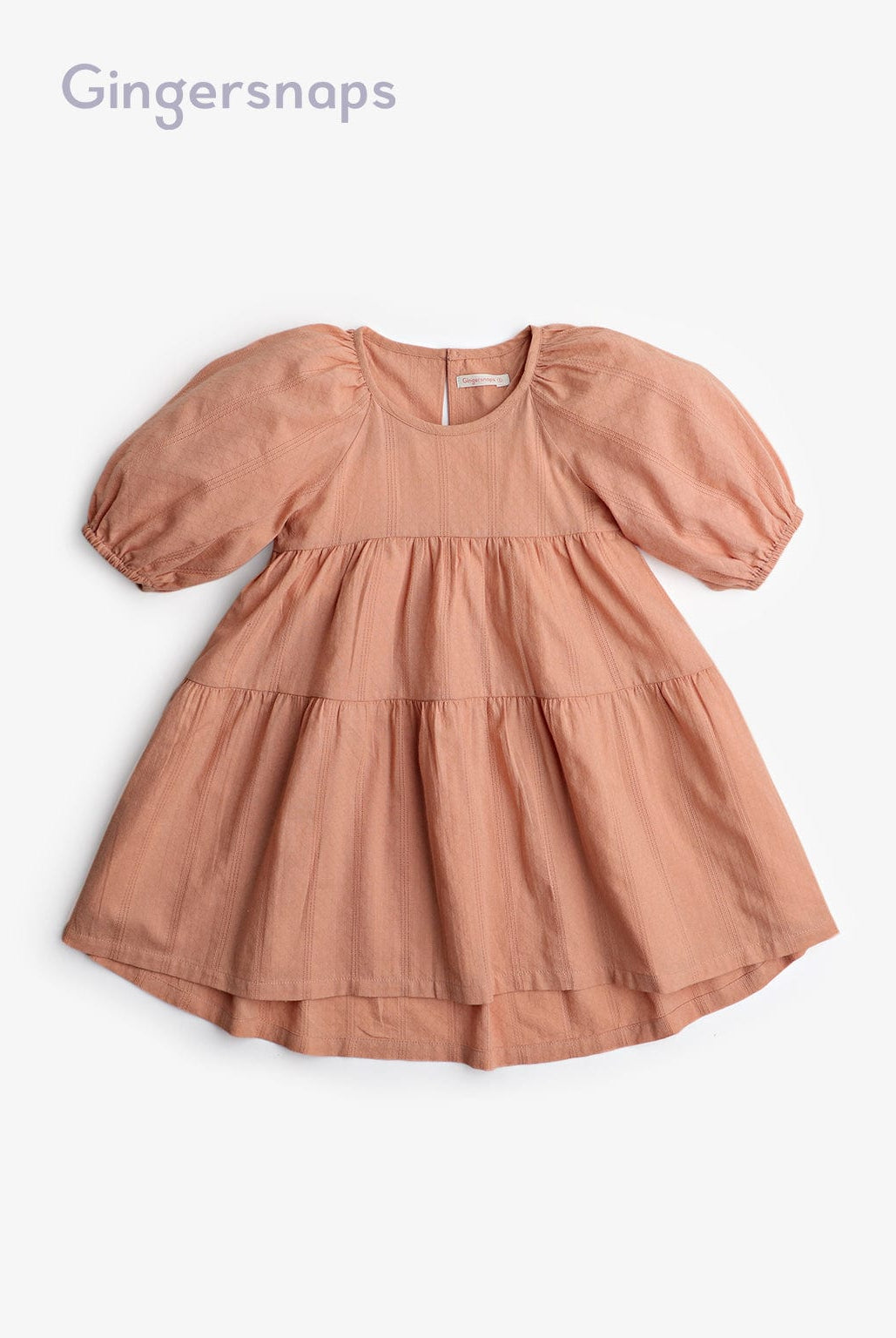 جينجرسنابس فستان طبقات نص كم بف بناتي برتقالي