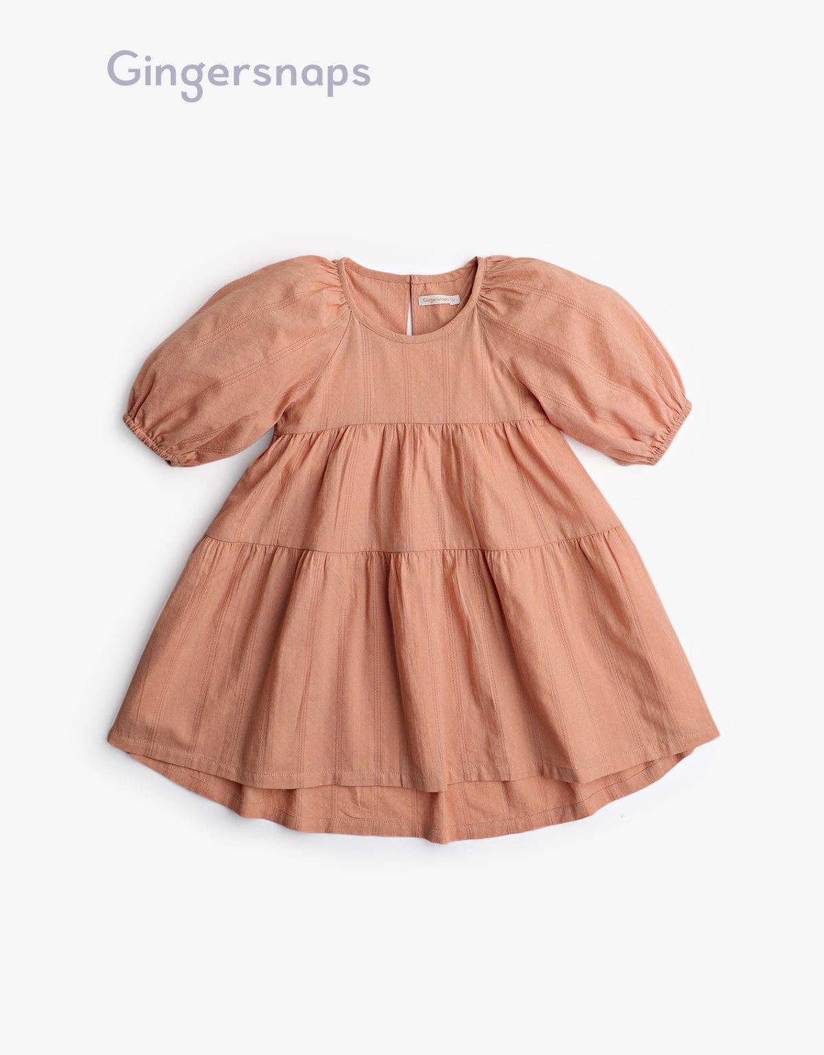 جينجرسنابس فستان طبقات نص كم بف بناتي برتقالي