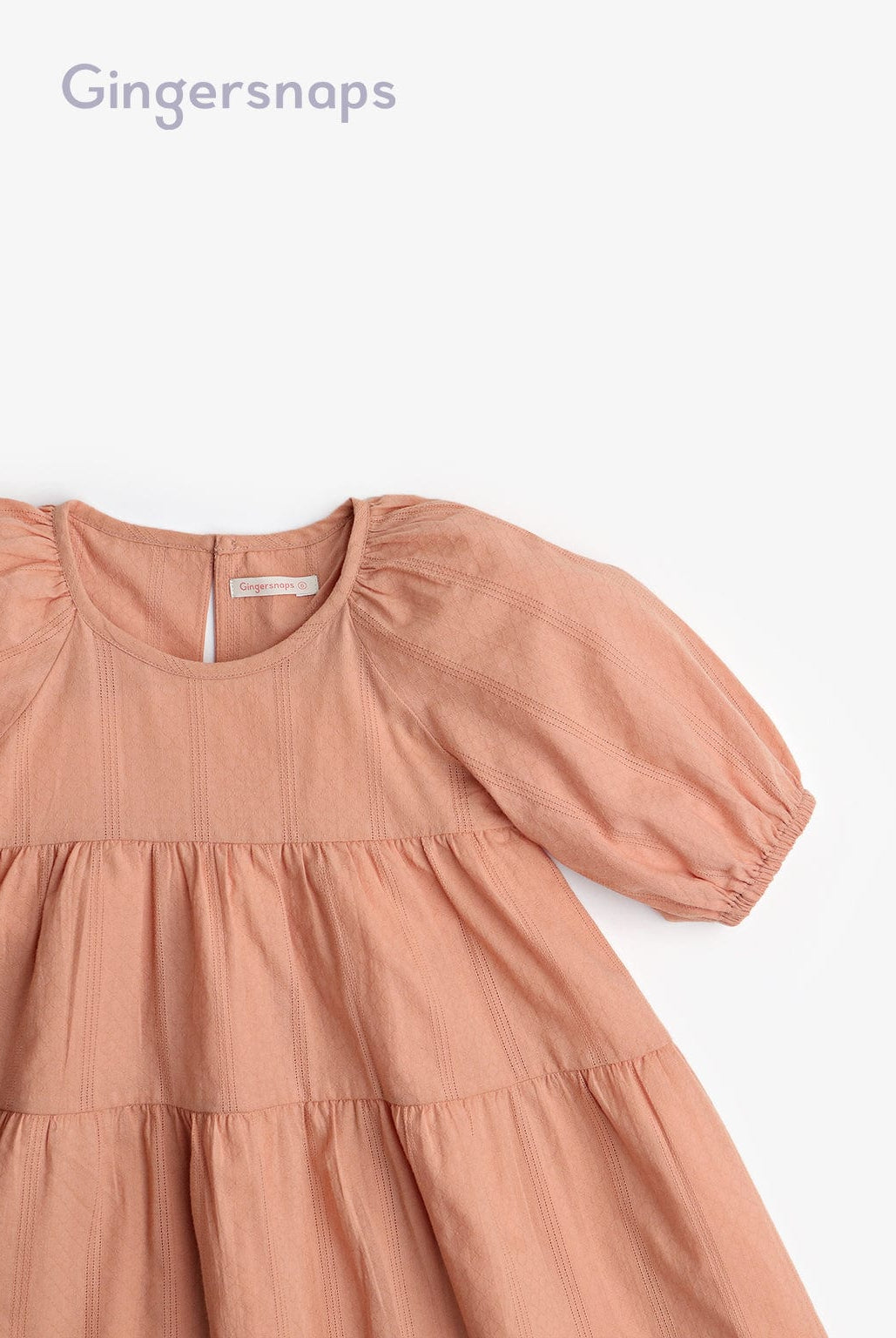 جينجرسنابس فستان طبقات نص كم بف بناتي برتقالي