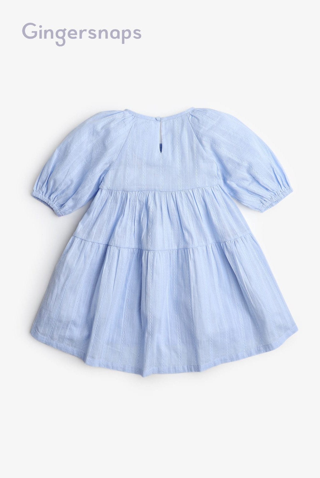 جينجرسنابس فستان قصير نص كم بف بناتي أزرق فاتح