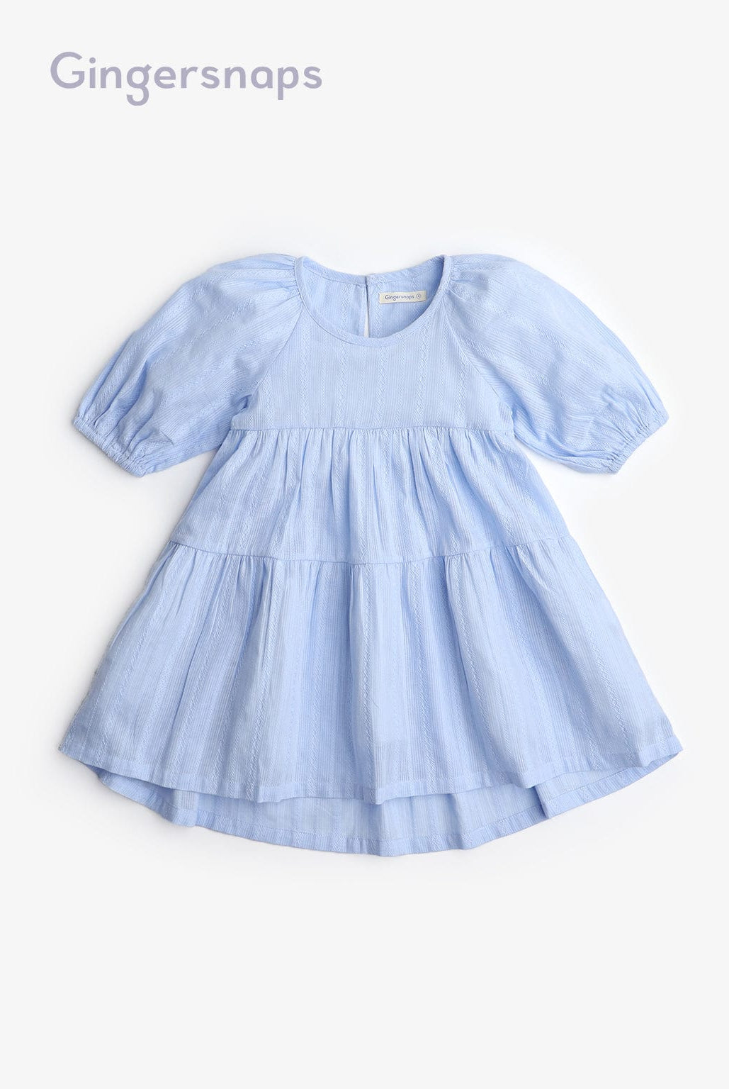 جينجرسنابس فستان قصير نص كم بف بناتي أزرق فاتح