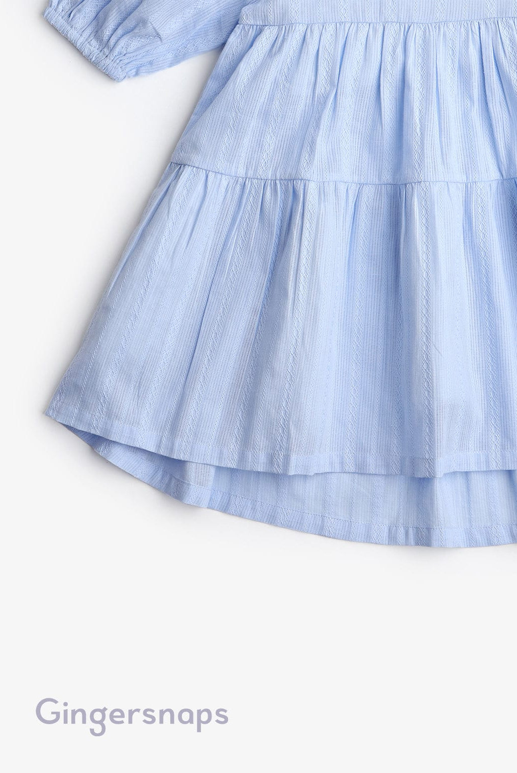 جينجرسنابس فستان قصير نص كم بف بناتي أزرق فاتح