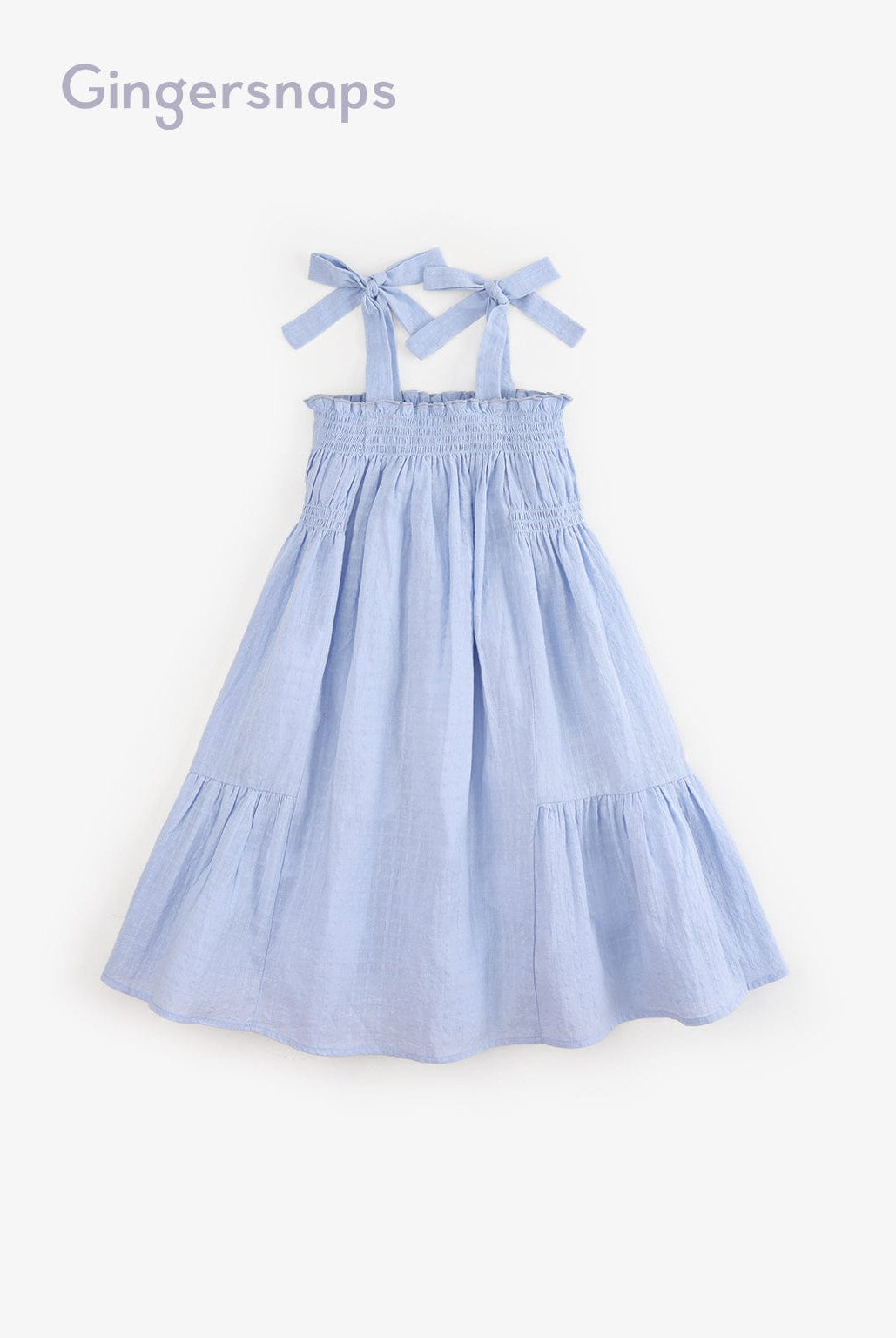 جينجرسنابس فستان حمالات بفيونكة واسع بناتي أزرق فاتح