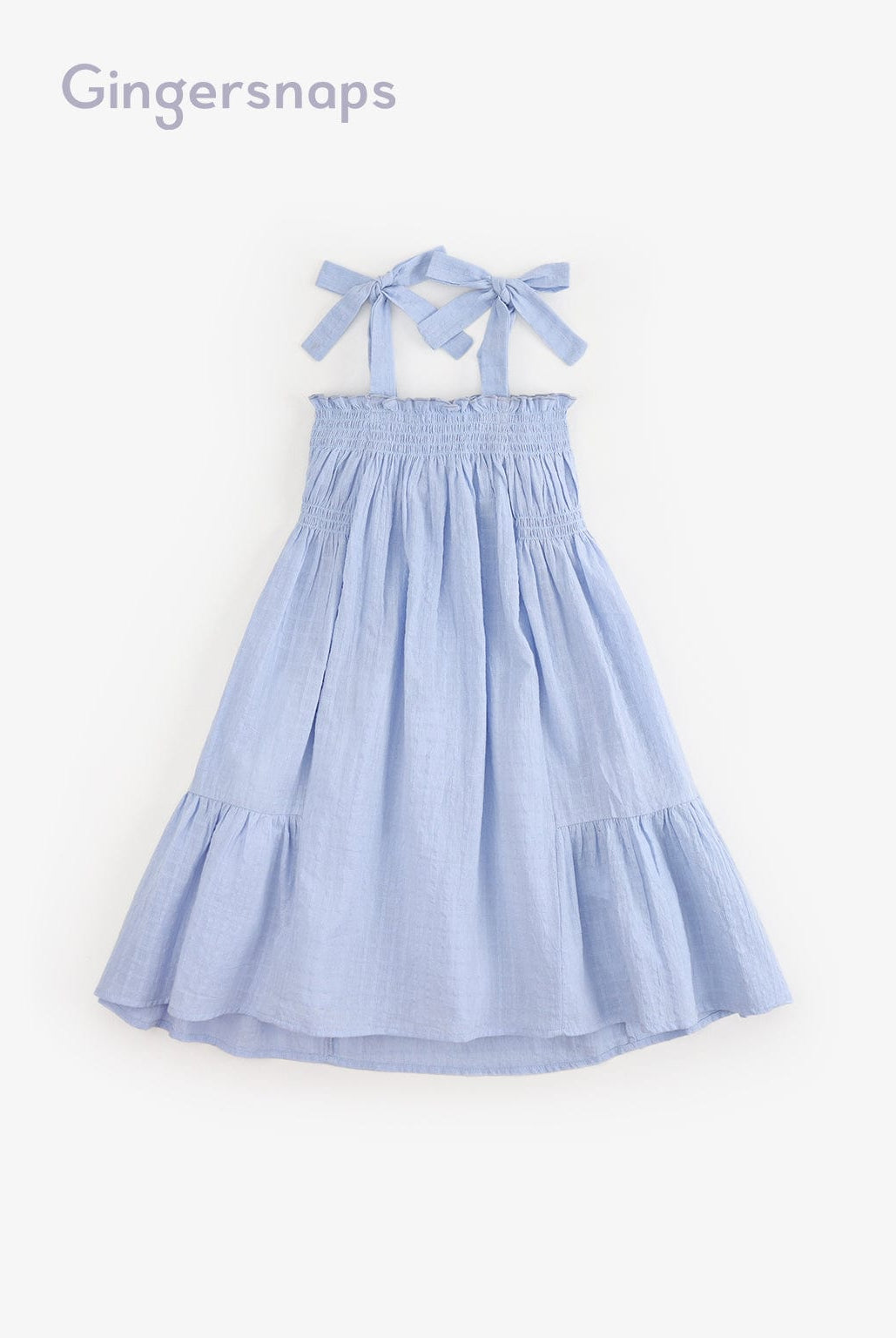 جينجرسنابس فستان حمالات بفيونكة واسع بناتي أزرق فاتح