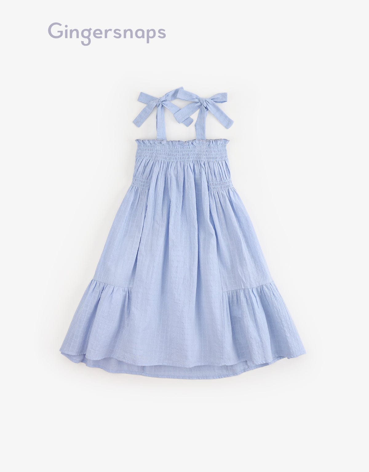 جينجرسنابس فستان حمالات بفيونكة واسع بناتي أزرق فاتح