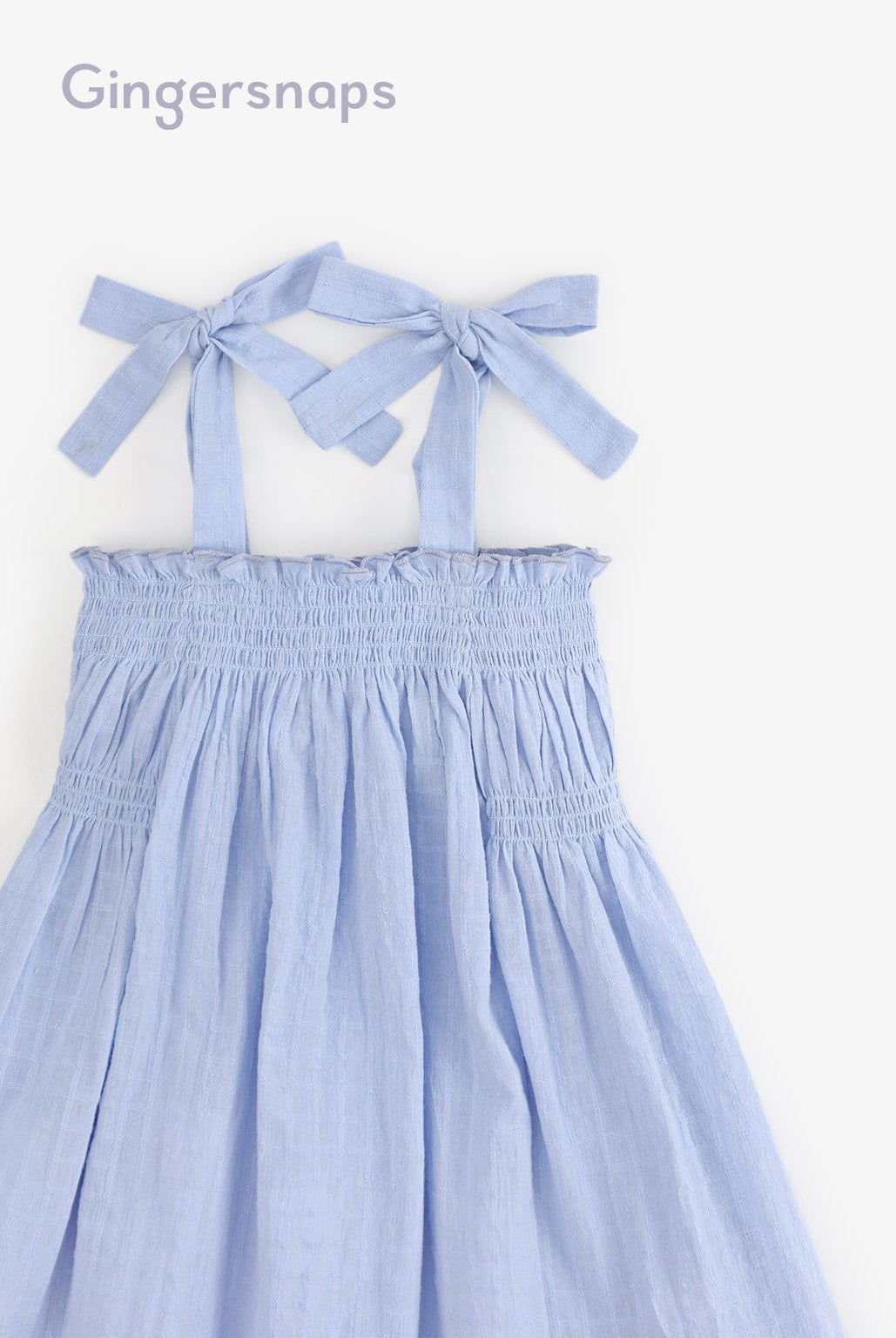 جينجرسنابس فستان حمالات بفيونكة واسع بناتي أزرق فاتح