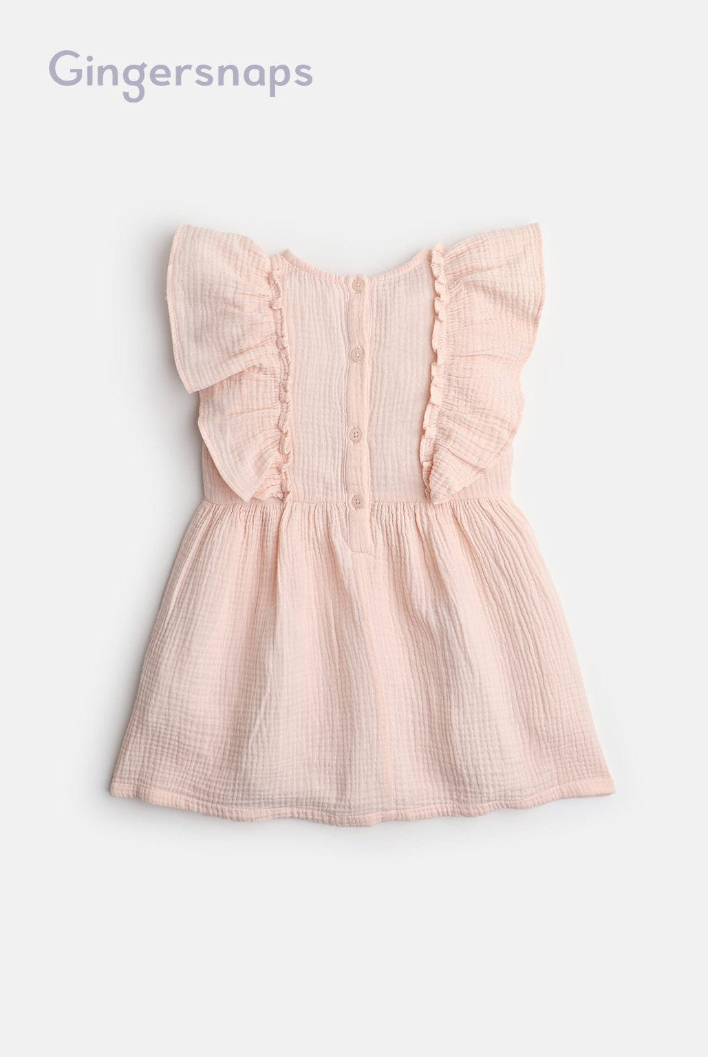 جينجرسنابس فستان سادة كرانيش على الكتف بناتي وردي