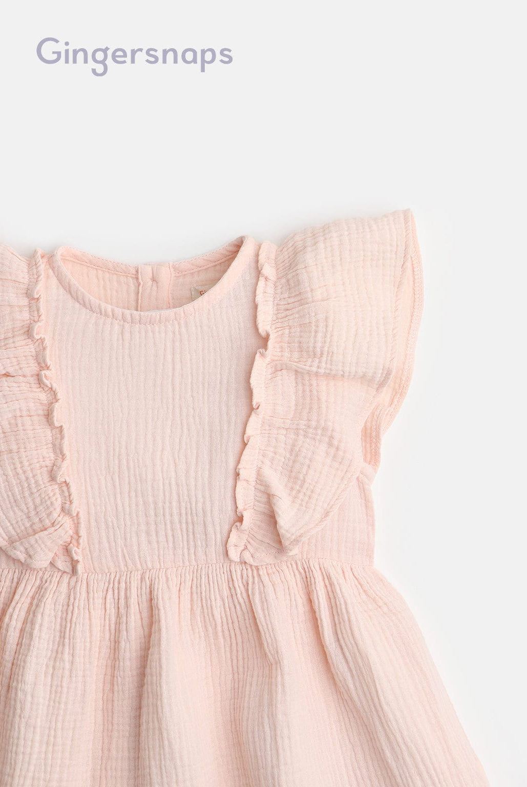 جينجرسنابس فستان سادة كرانيش على الكتف بناتي وردي