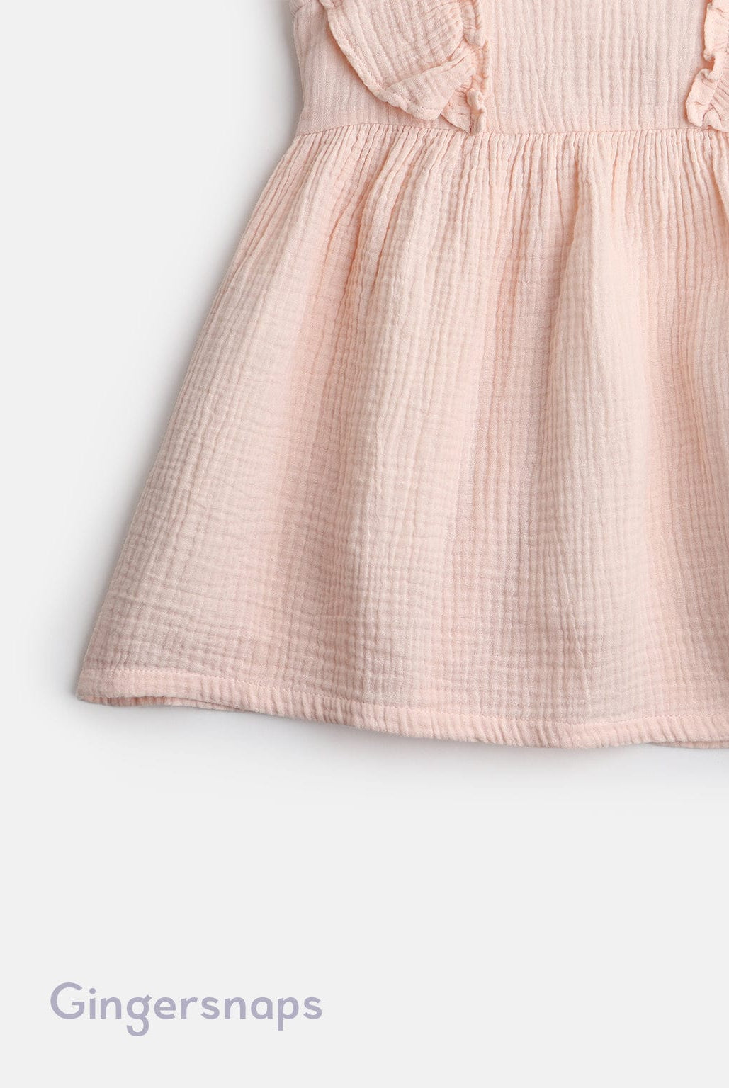 جينجرسنابس فستان سادة كرانيش على الكتف بناتي وردي