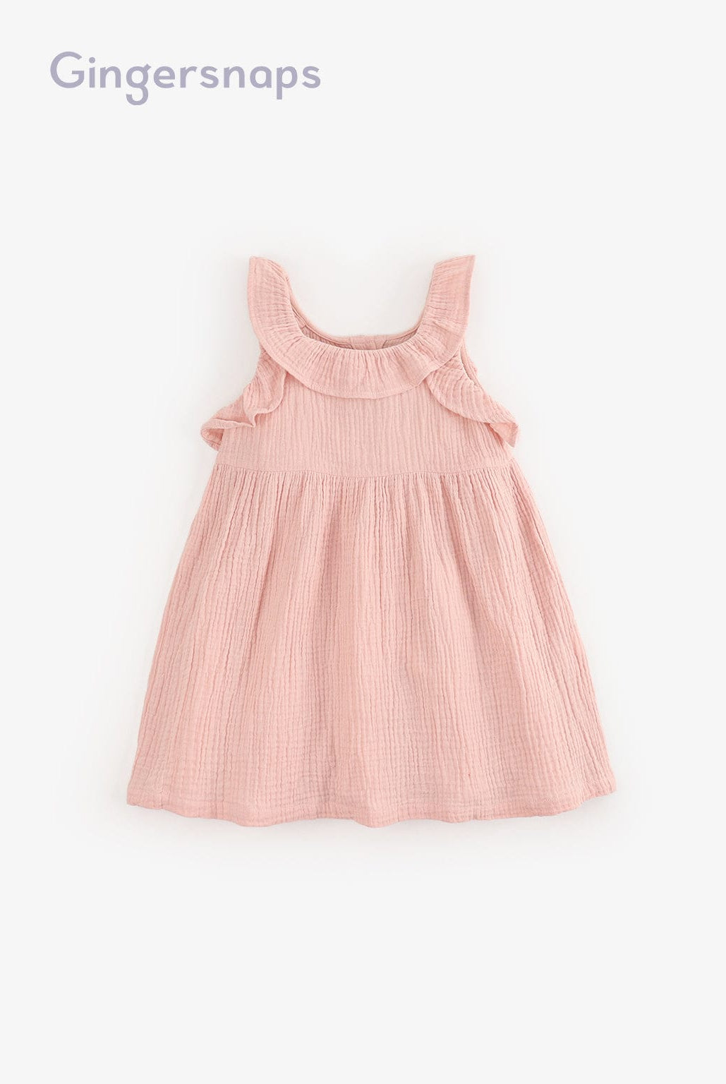 جينجرسنابس فستان سادة كت منفوش من أسفل أطفال بناتي وردي