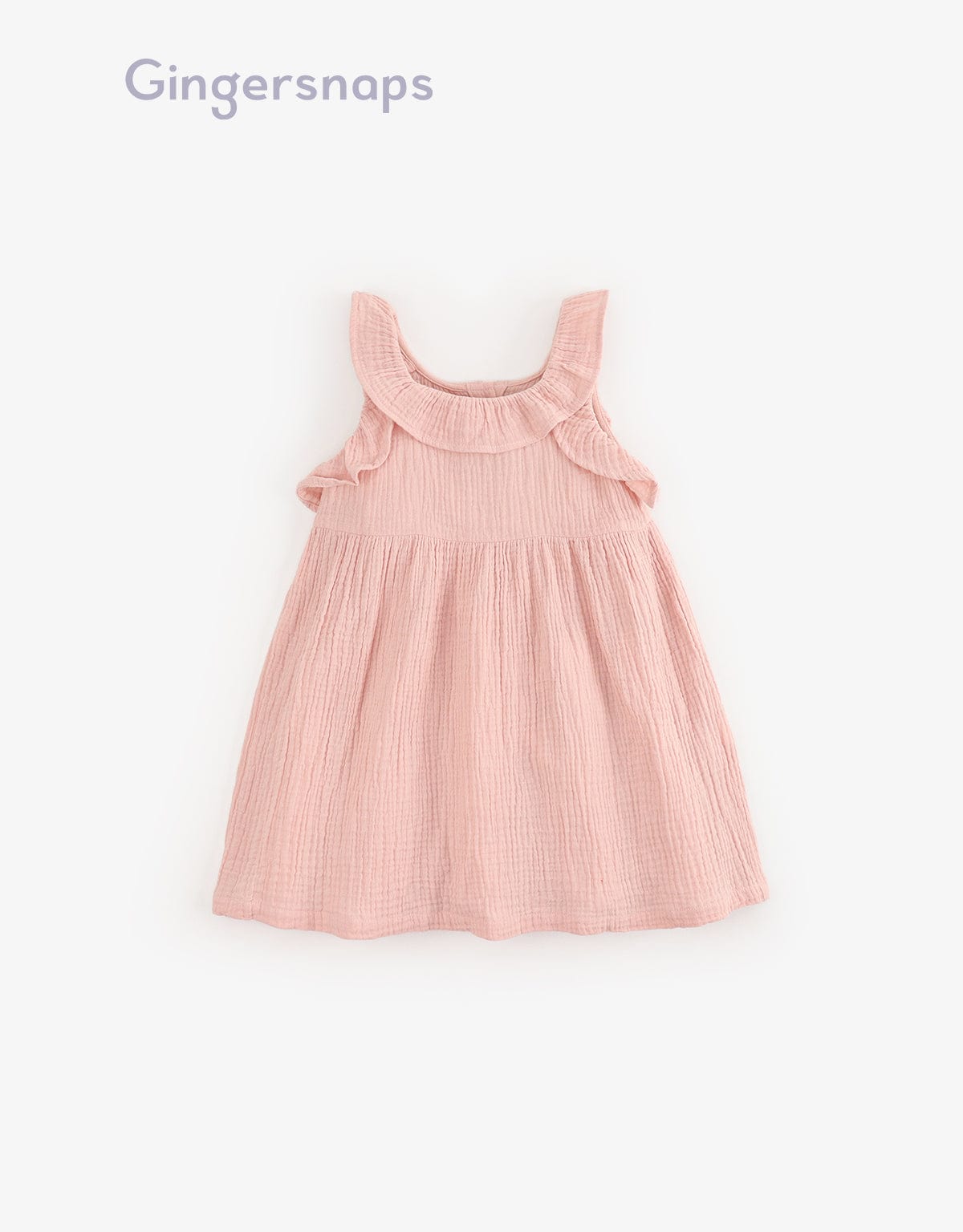 جينجرسنابس فستان سادة كت منفوش من أسفل أطفال بناتي وردي