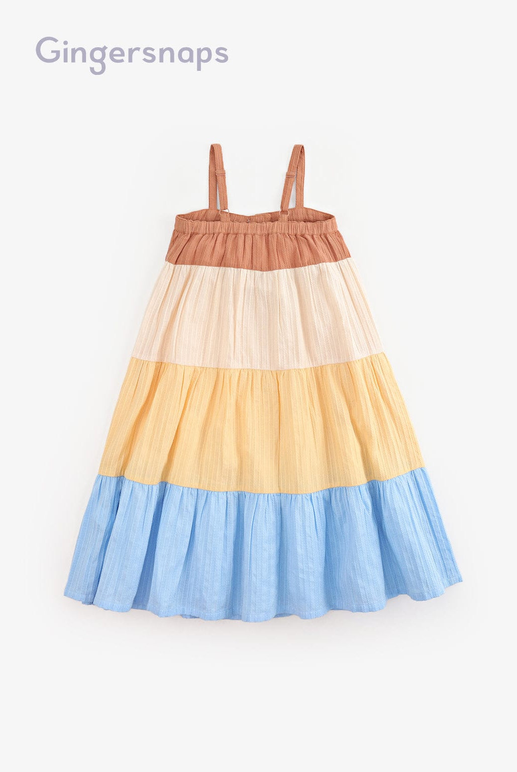 جينجرسنابس فستان ألوان أزرار أمامية حمالات واسع أطفال بناتي متعدد الألوان