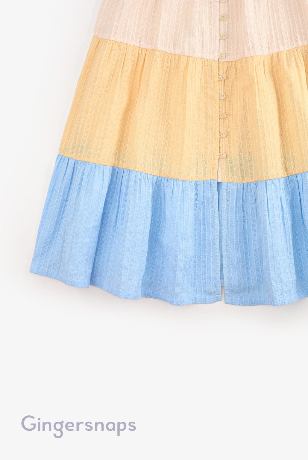 جينجرسنابس فستان ألوان أزرار أمامية حمالات واسع أطفال بناتي متعدد الألوان