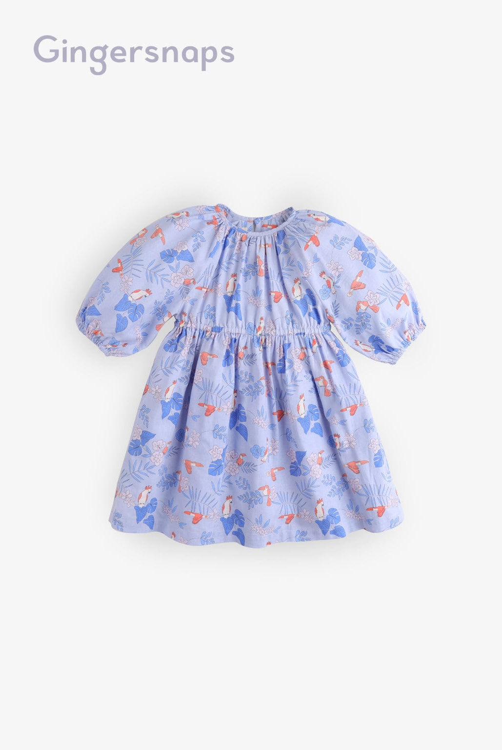 جينجرسنابس فستان منقوش مخصر بناتي أطفال أزرق