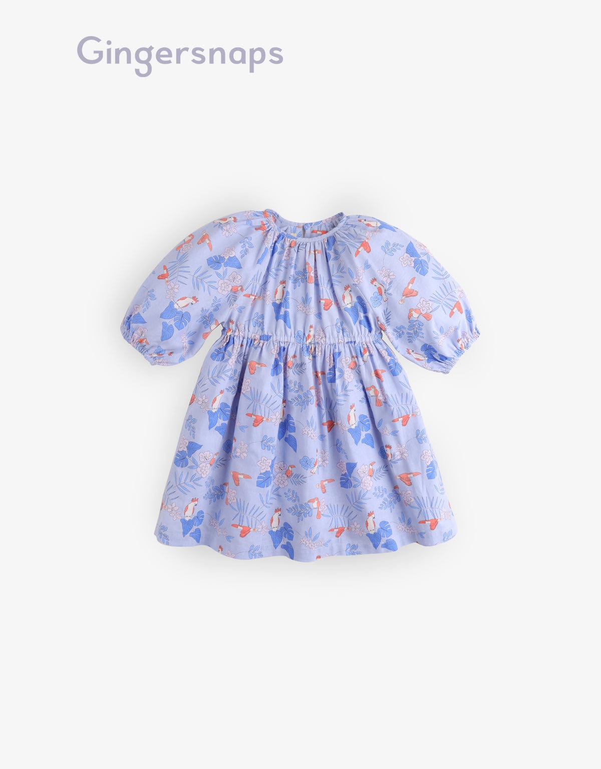 جينجرسنابس فستان منقوش مخصر بناتي أطفال أزرق