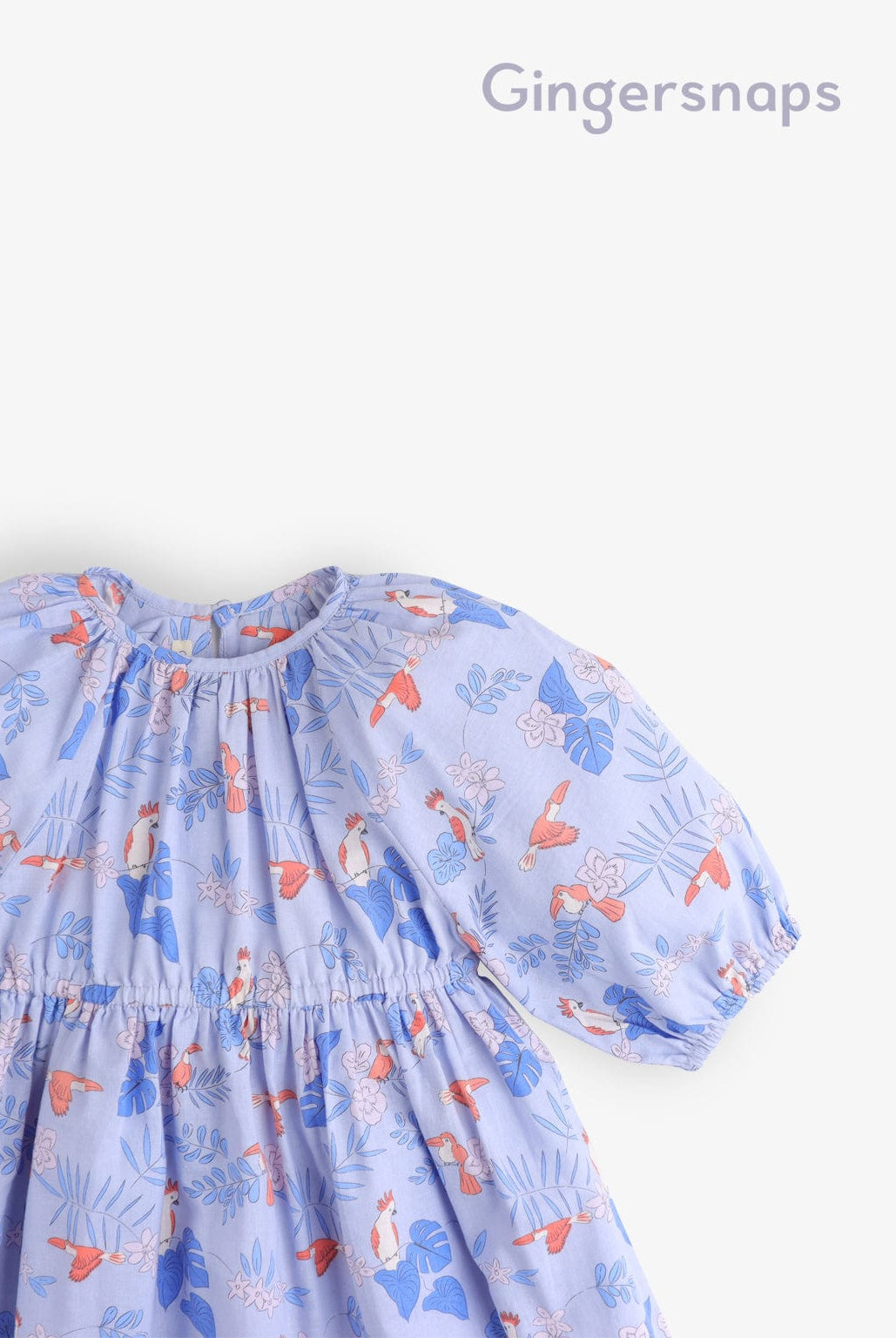 جينجرسنابس فستان منقوش مخصر بناتي أطفال أزرق