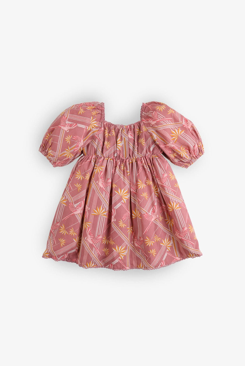 جينجرسنابس فستان بناتي منقوش نص كم بف بني