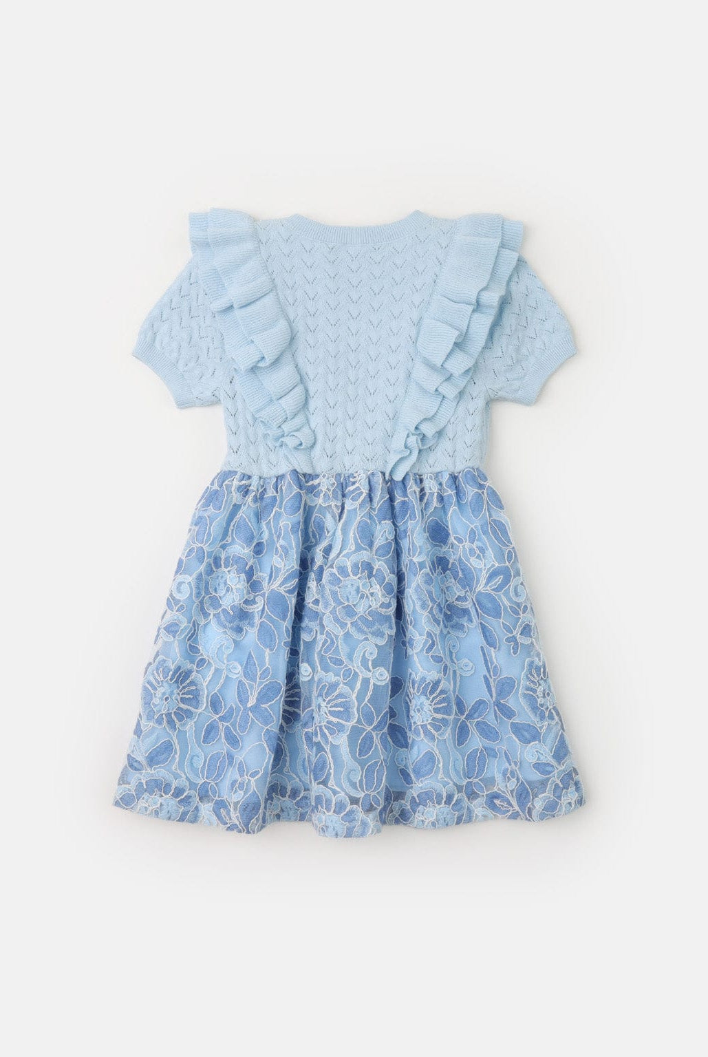 جينجرسنابس فستان مخصر مورد من أسفل كم قصير بناتي أزرق