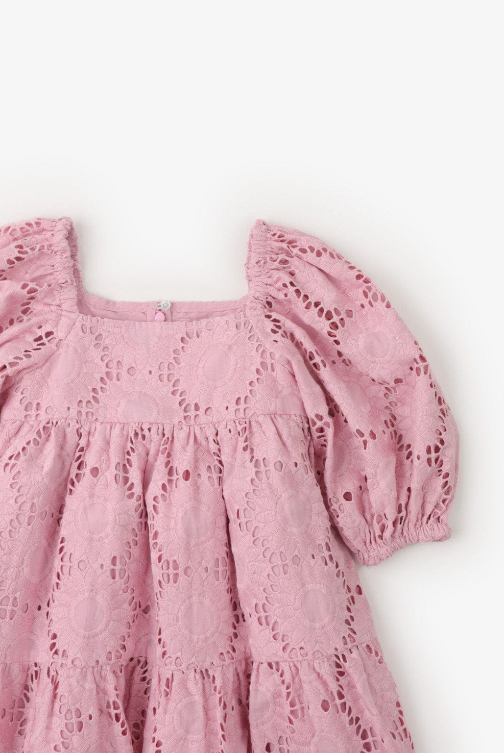 جينجرسنابس فستان بناتي مخرم كم قصير بف وردي