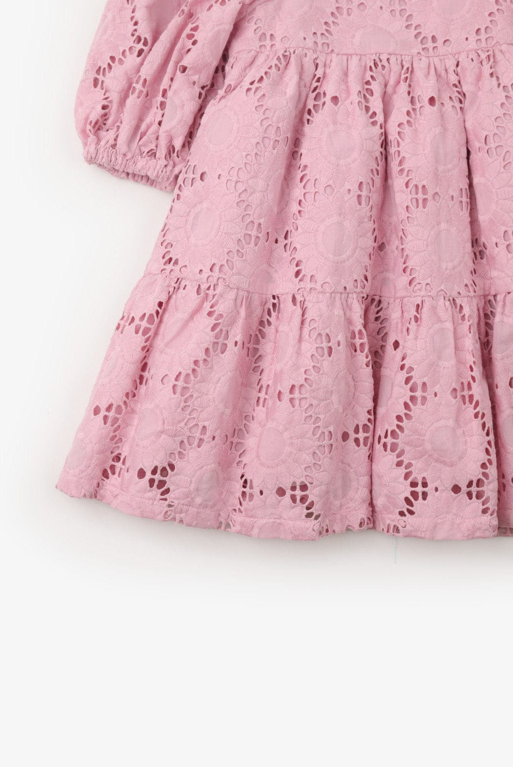 جينجرسنابس فستان بناتي مخرم كم قصير بف وردي