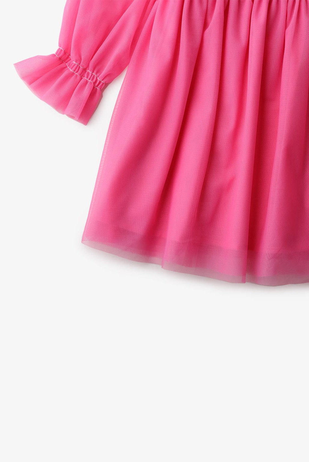 جينجرسنابس فستان بناتي لامع من أعلى كلوش من أسفل كم طويل وردي