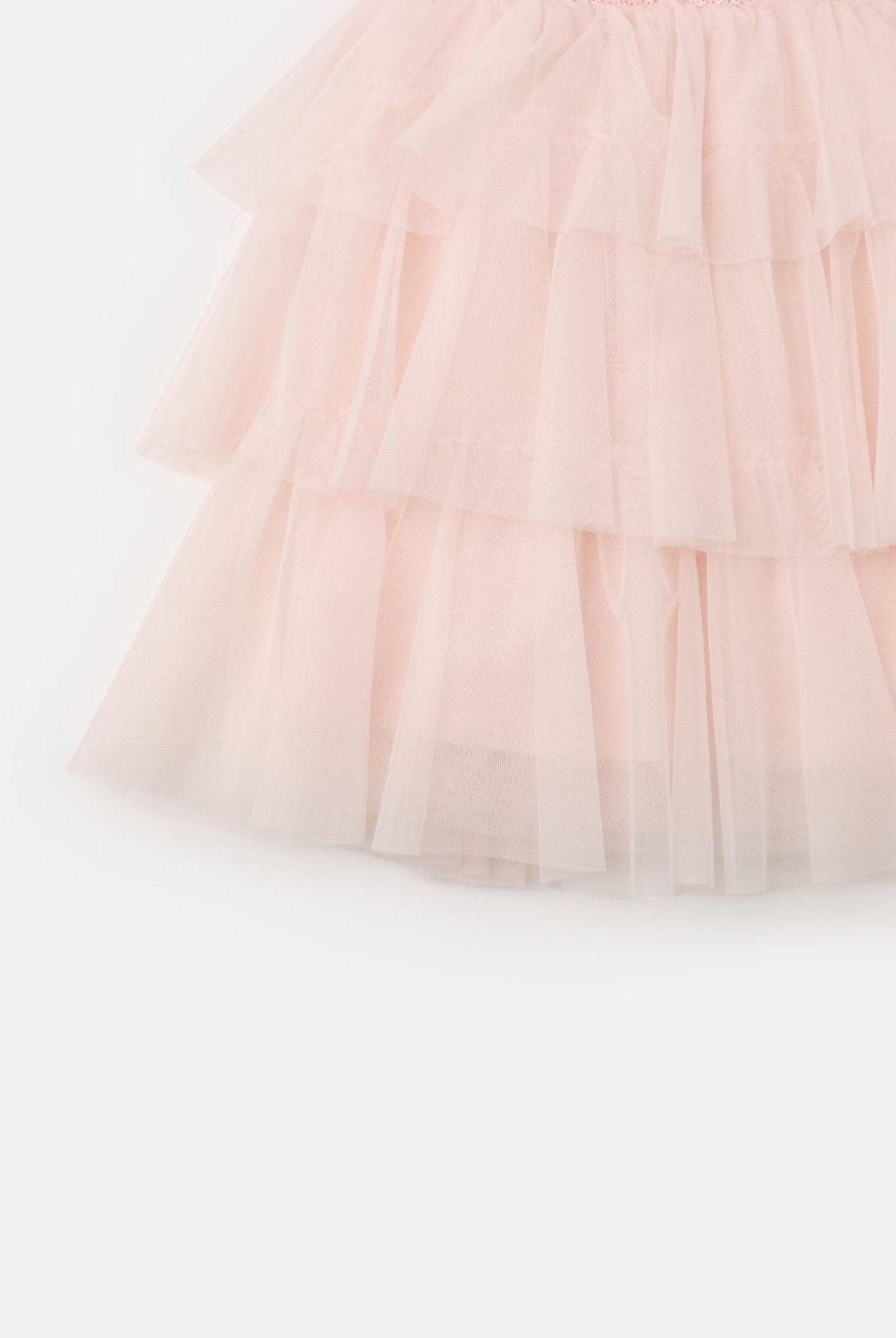 جينجرسنابس فستان سادة لامع بطبقات مكشكشة من أسفل بناتي وردي