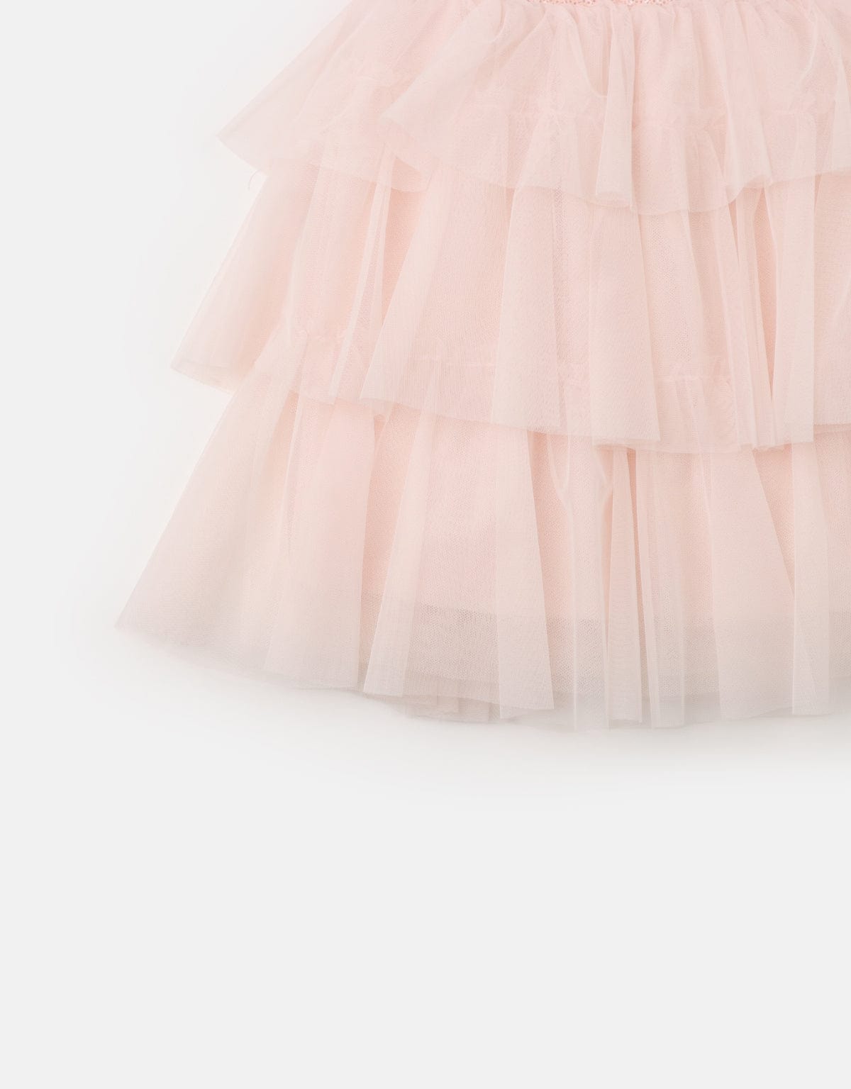 جينجرسنابس فستان سادة لامع بطبقات مكشكشة من أسفل بناتي وردي