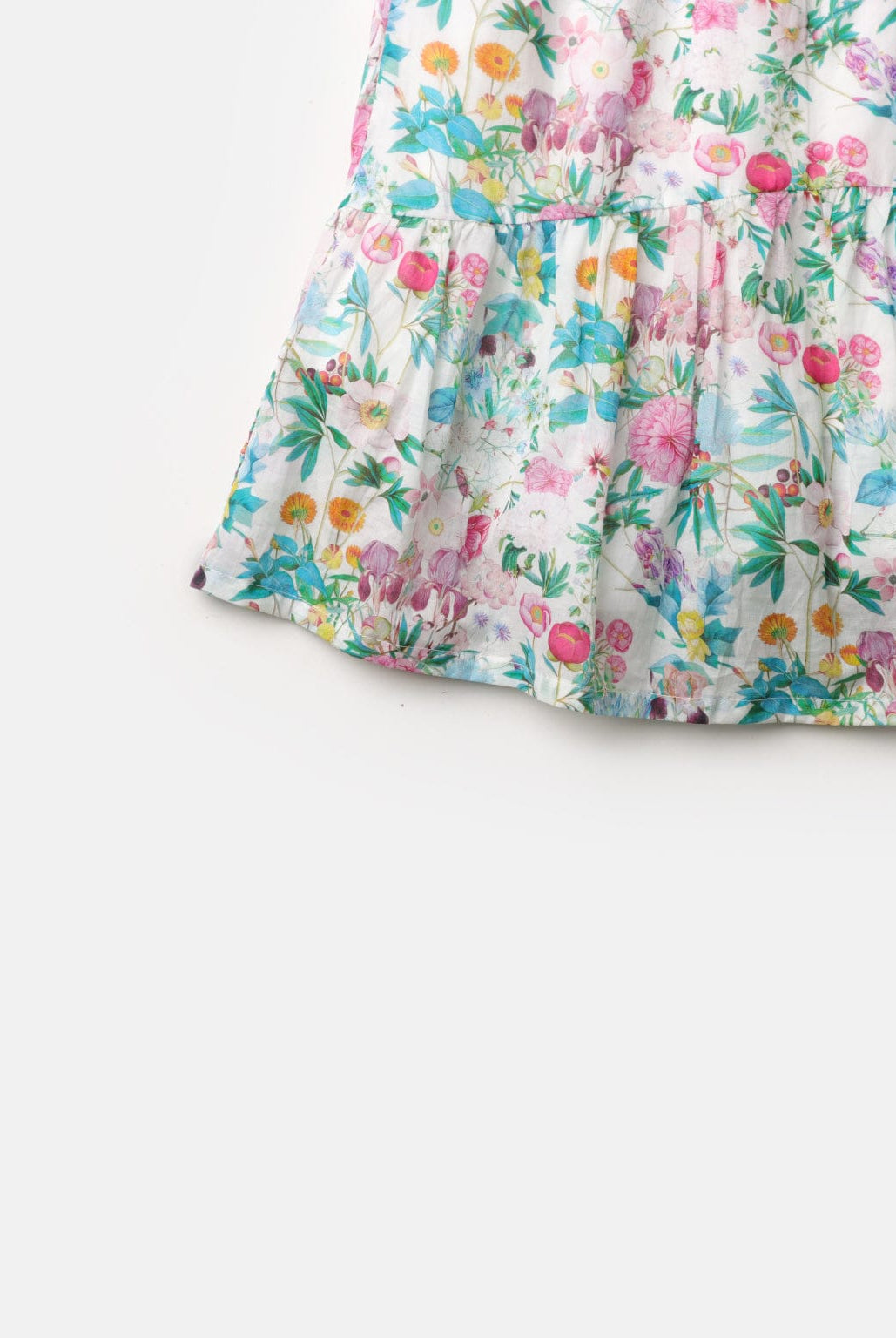 جينجرسنابس فستان بناتي مشجر ياقة مربعة كم قصير متعدد الألوان