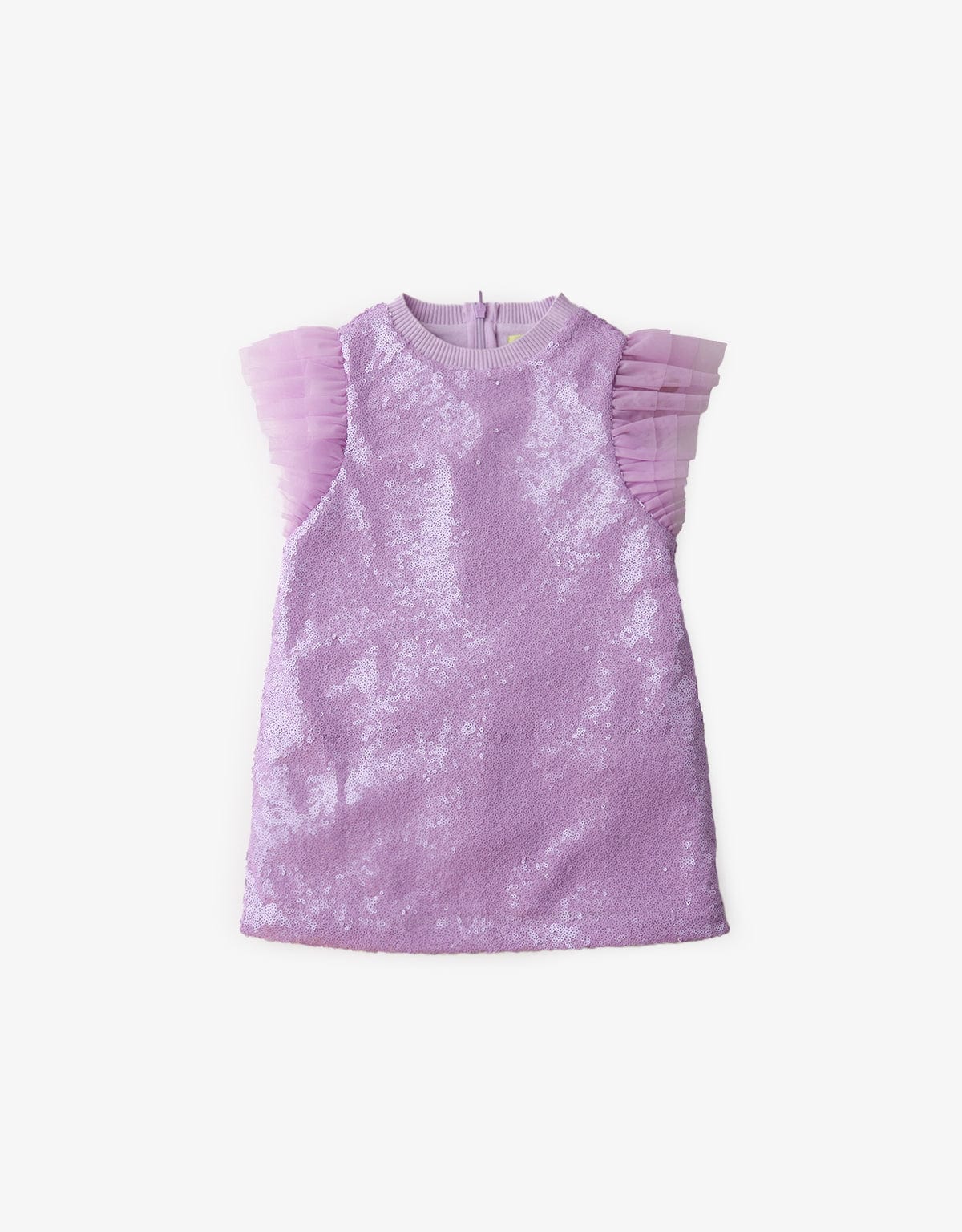 جينجرسنابس فستان سادة لامع كم قصير بناتي أرجواني