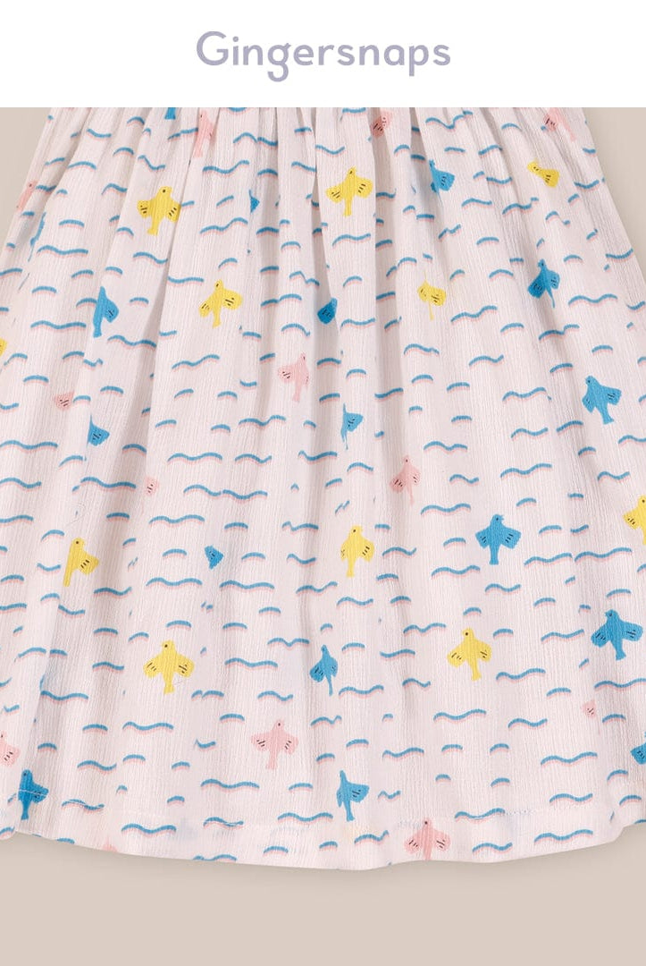 جينجرسنابس فستان صوف كت فتحة سبعة طويل بناتي أزرق/متعدد الألوان