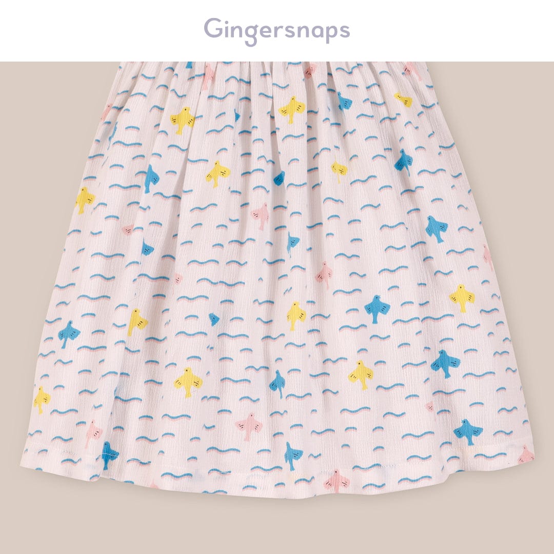 جينجرسنابس فستان صوف كت فتحة سبعة طويل بناتي أزرق/متعدد الألوان