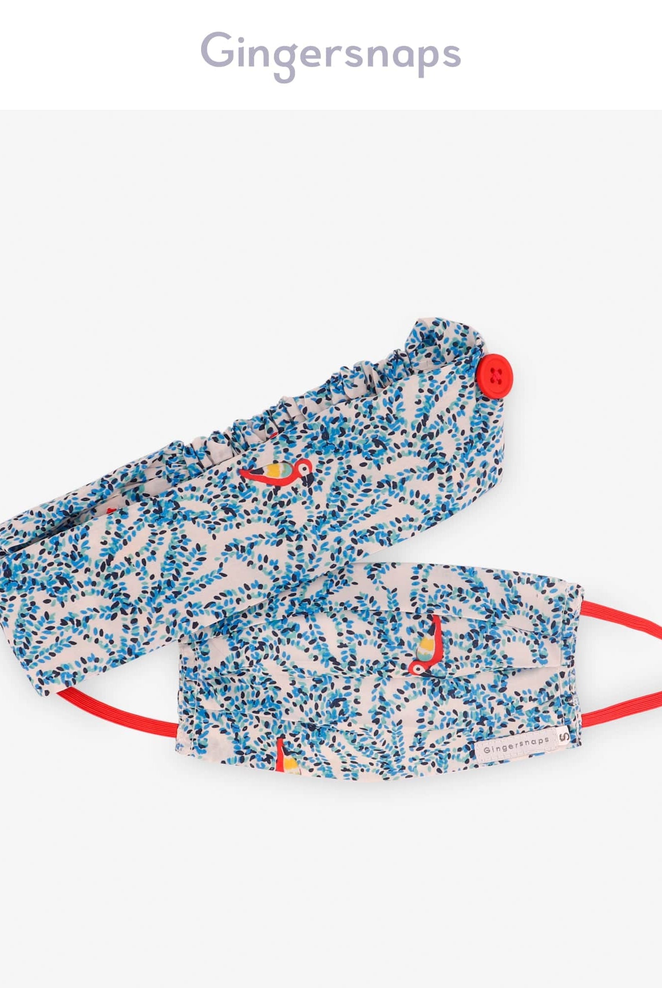 جينجرسنابس كمامة بناتي منقوشة متعدد الألوان