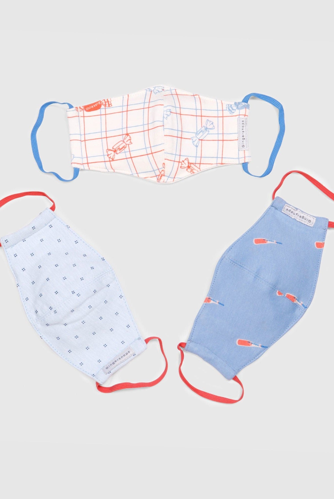 جينجرسنابس كمامات بناتي منقوشة متعدد الألوان