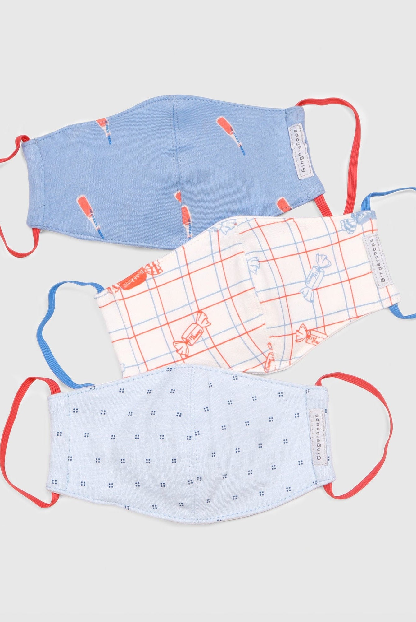 جينجرسنابس كمامات بناتي منقوشة متعدد الألوان