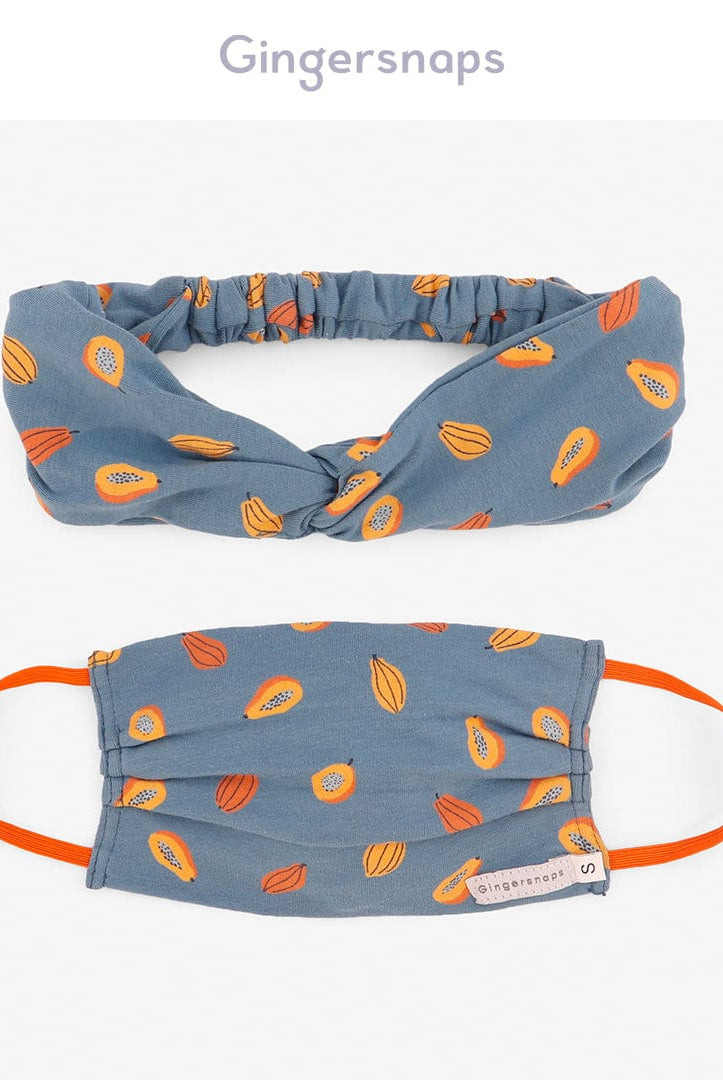 جينجرسنابس كمامة اطفال مزينة بفواكة متعدد الألوان