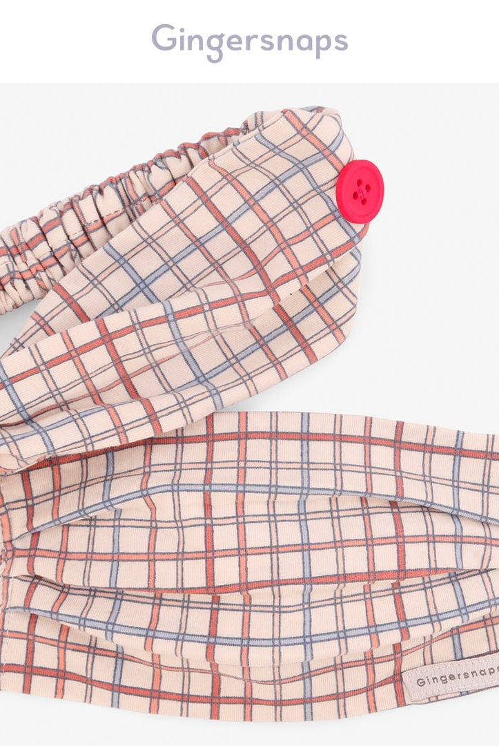 جينجرسنابس قناع وجه للاطفال كاروهات متعدد الألوان