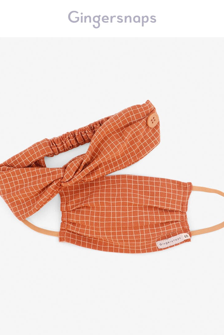 جينجرسنابس كمامة بناتي بنقشة مربعات متعدد الألوان