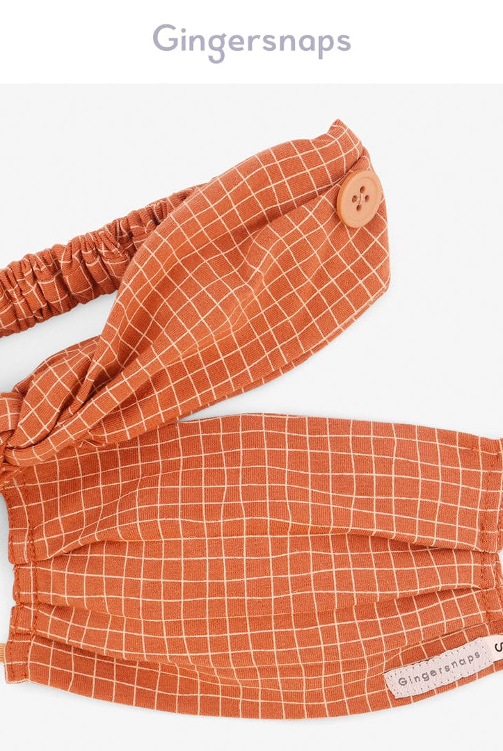 جينجرسنابس كمامة بناتي بنقشة مربعات متعدد الألوان