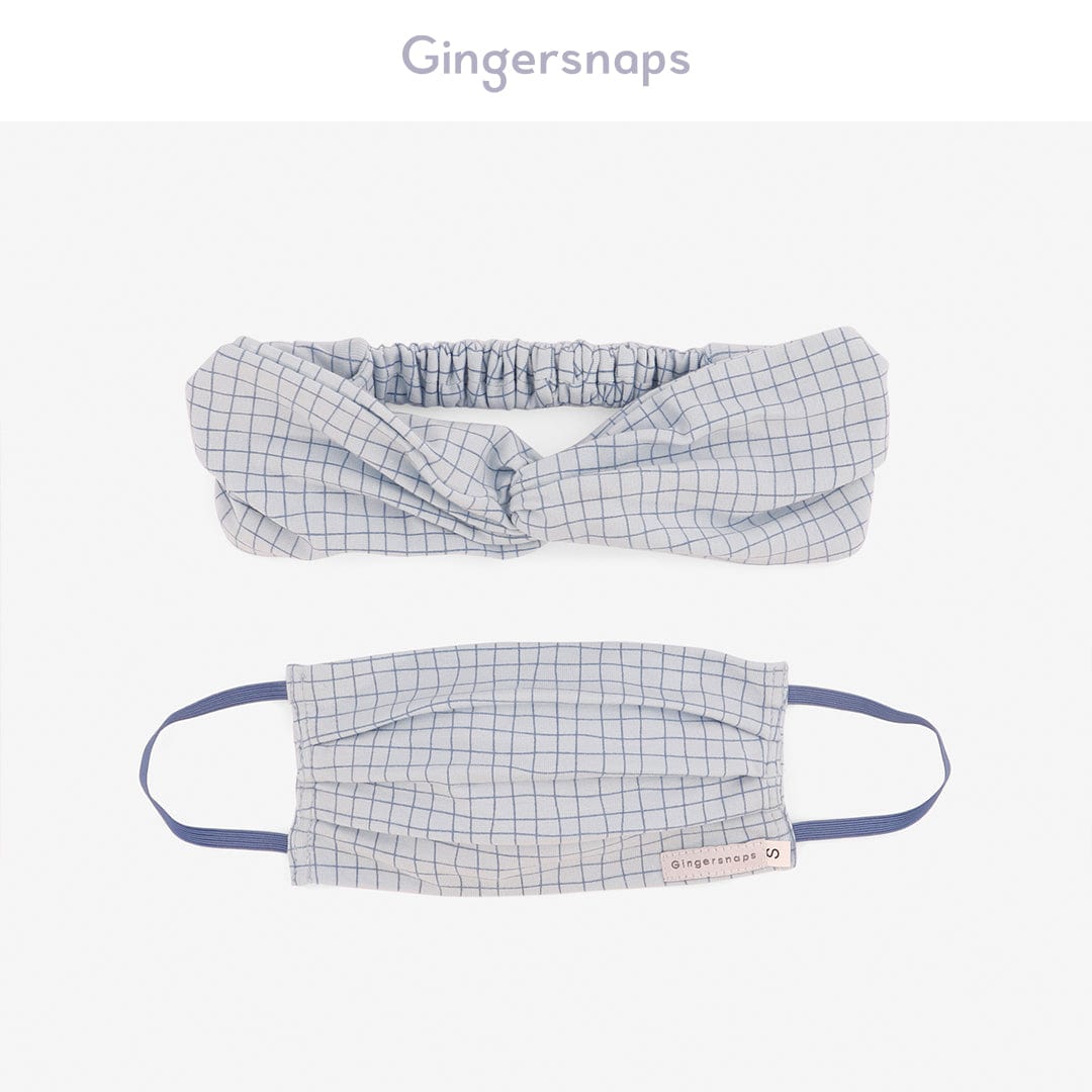 جينجرسنابس كمامة وربطة رأس مربعات بناتي متعدد الألوان