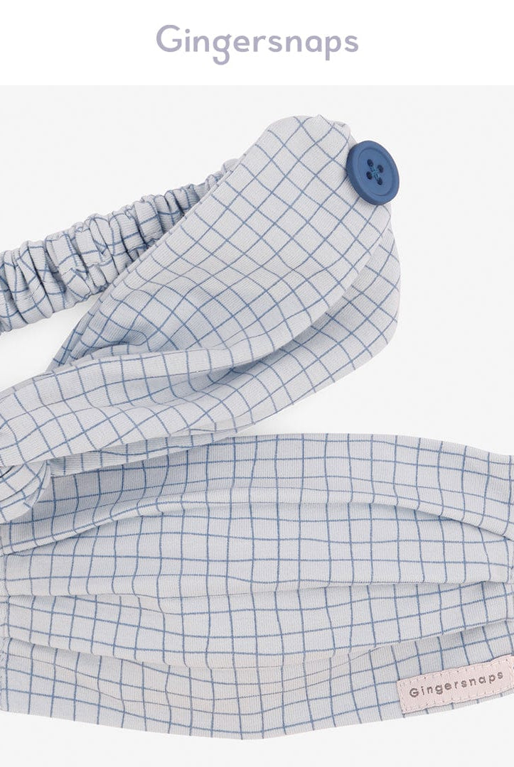 جينجرسنابس كمامة وربطة رأس مربعات بناتي متعدد الألوان