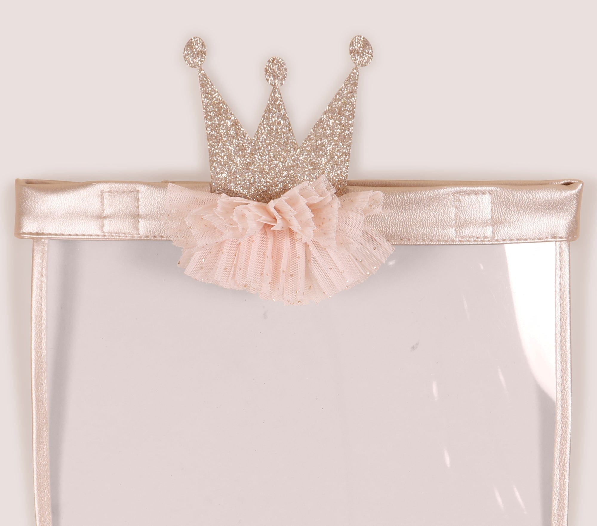 جينجرسنابس كمامة أطفال مزينة بتاج فضي بيج