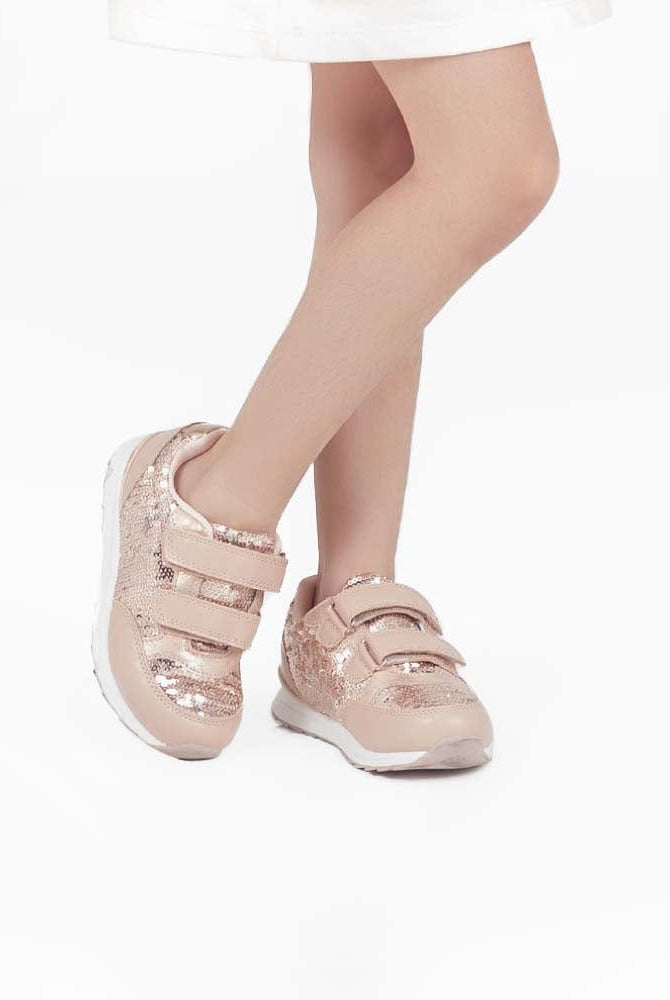 جينجرسنابس حذاء بناتي لامع بربطات وردي