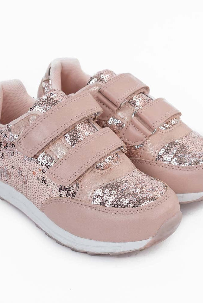 جينجرسنابس حذاء بناتي لامع بربطات وردي