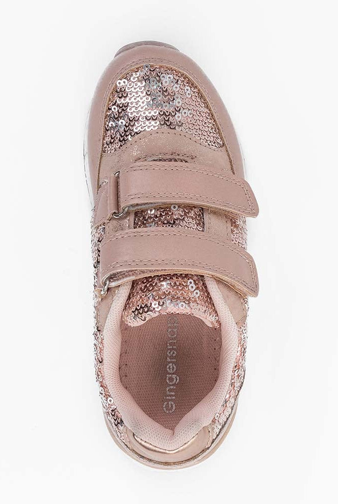 جينجرسنابس حذاء بناتي لامع بربطات وردي