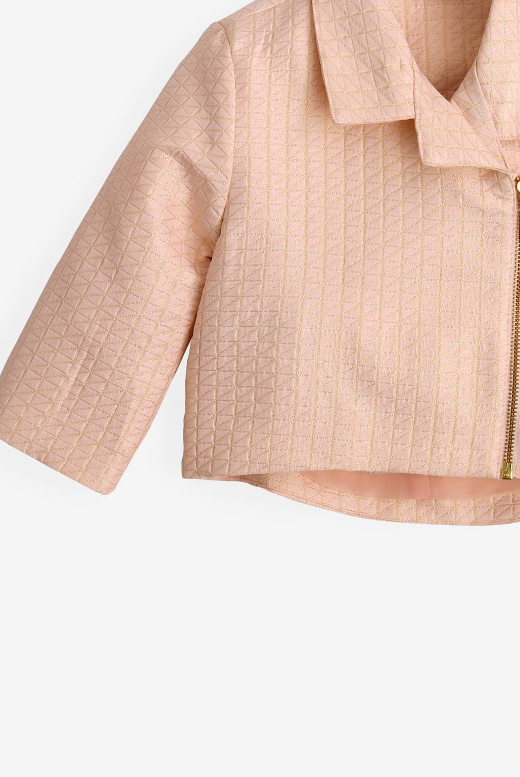 جينجرسنابس جاكيت بناتي منقوش بسحاب كم طويل بناتي وردي فاتح